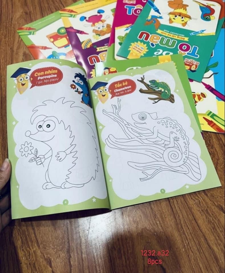 SET 8 SÁCH TÔ MÀU CHO BÉ